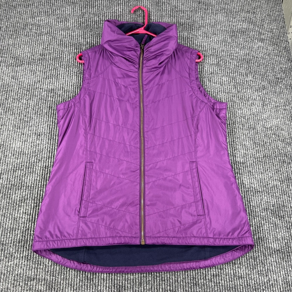 Columbia Womens Jacket Large Purple Full Zip Sleeveless Outdoor Casual Hike